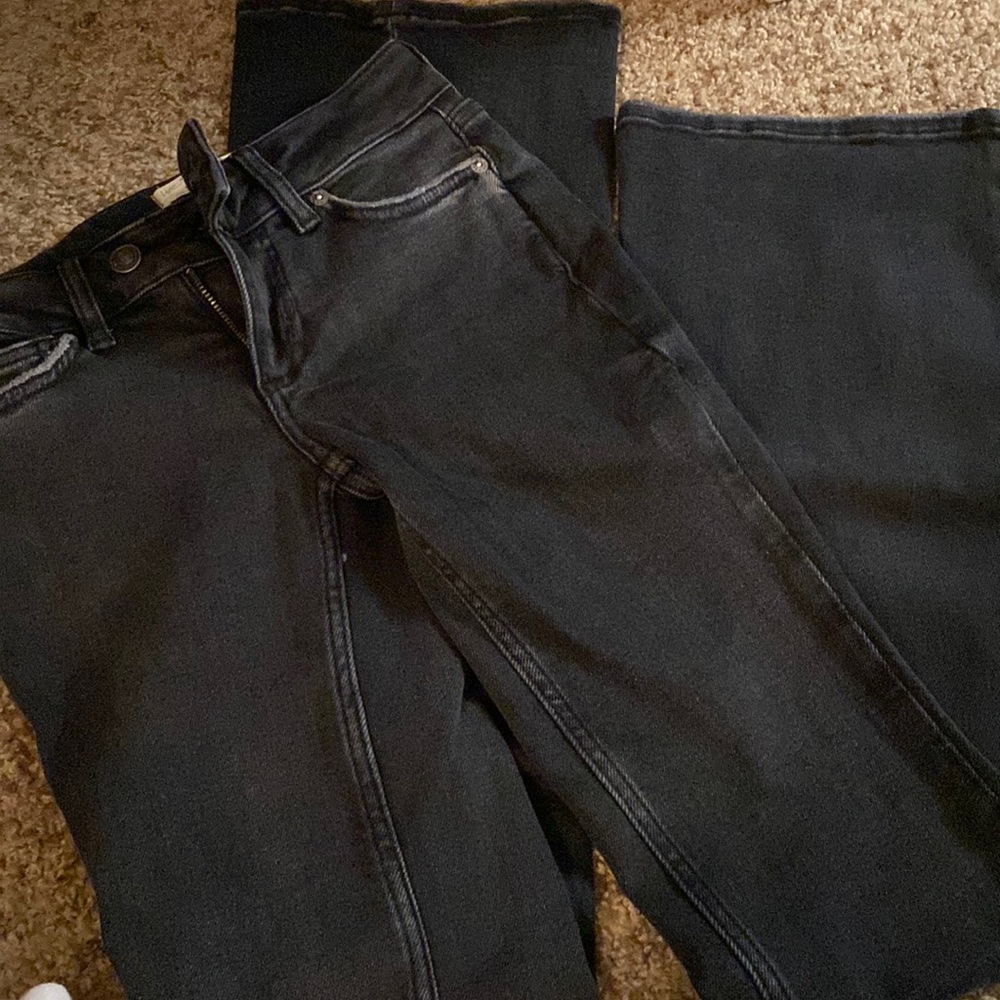 Free people black denim flare jeans. 24